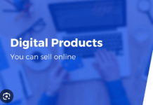 The Best Place to Sell and Buy Digital Products – Top Marketplaces for Digital Product Entrepreneurs Illustration of a digital marketplace with various digital products on display
